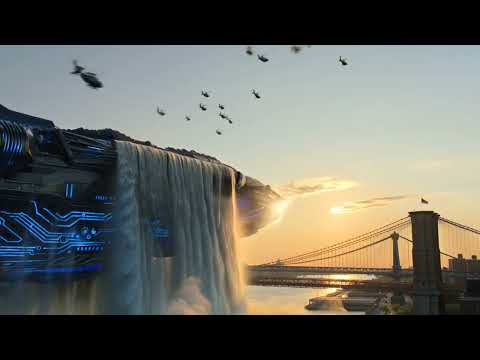 Alien Spaceship Manhattan AI Video